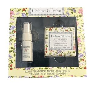 NEW Crabtree & Evelyn SUMMER HILL Soothing Body Mist & Triple Milled Soap Set